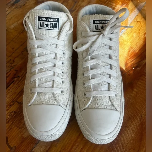 Converse Chuck Taylor Shoreline Mid Top Off White Sneaker Women Size 8 - Picture 5 of 12